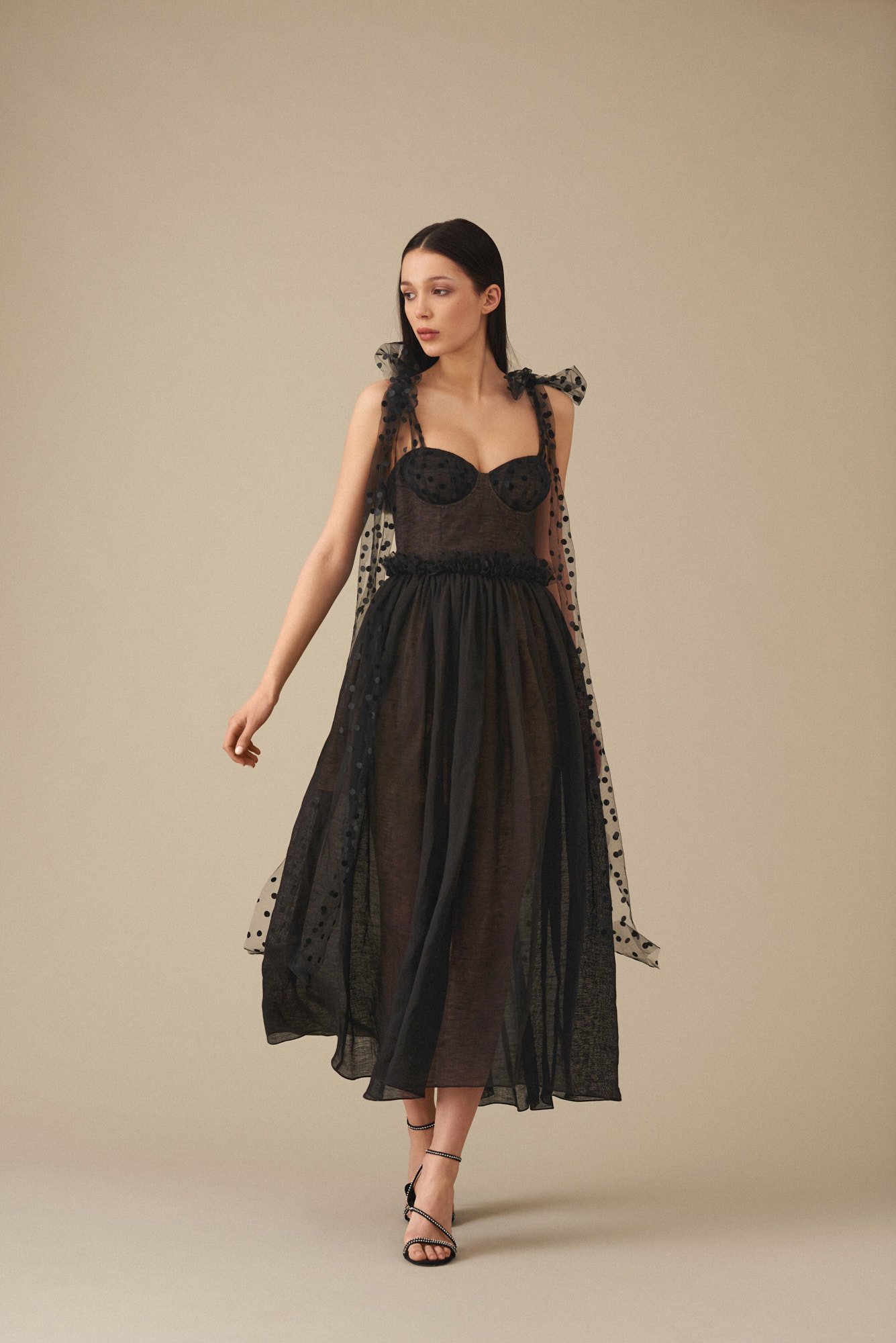 Emma Corset Dress Linen Black - Sample Sale