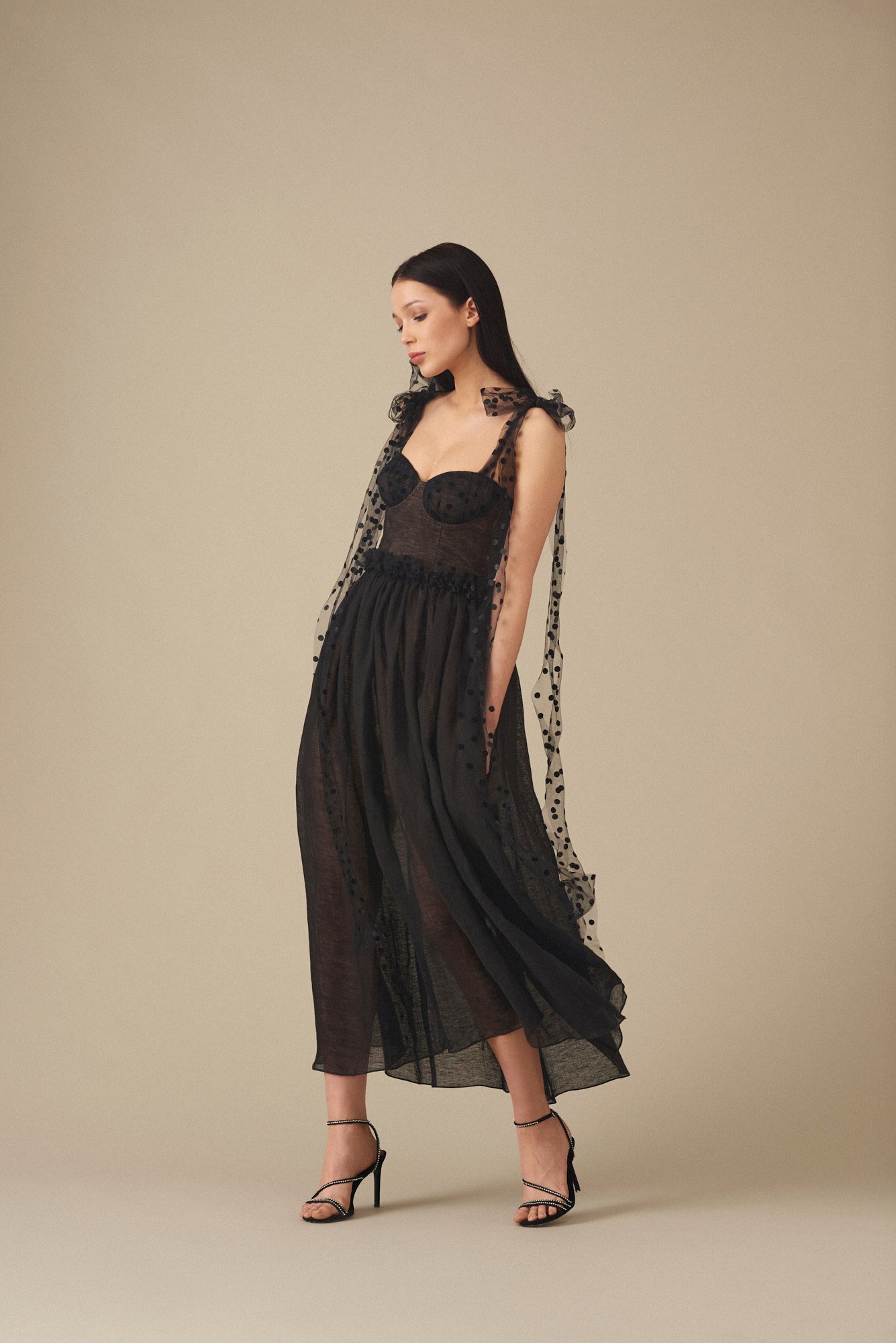 Emma Corset Dress Linen Black - Sample Sale - Image 4