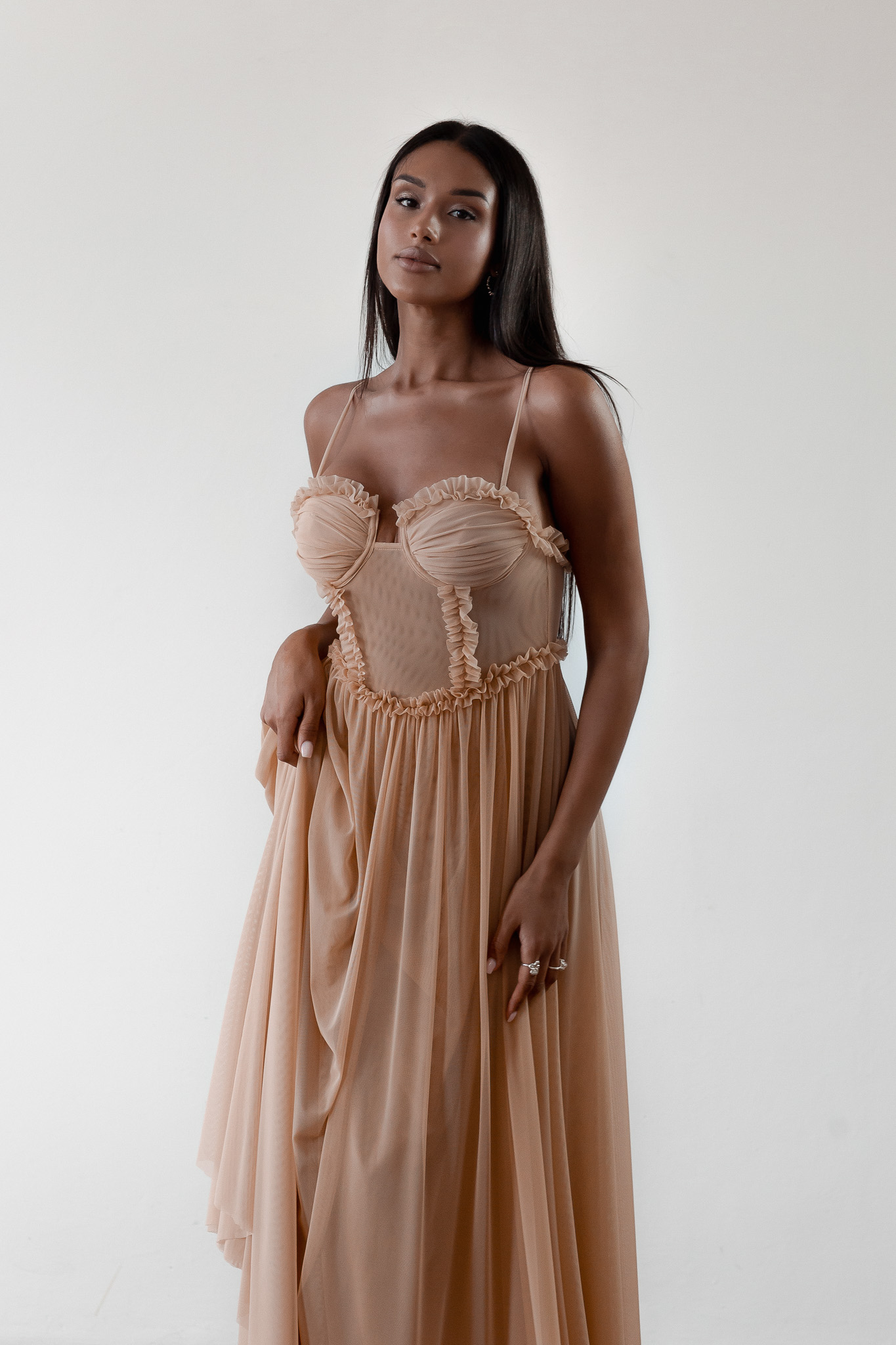 Bella Dress Maxi - dark beige