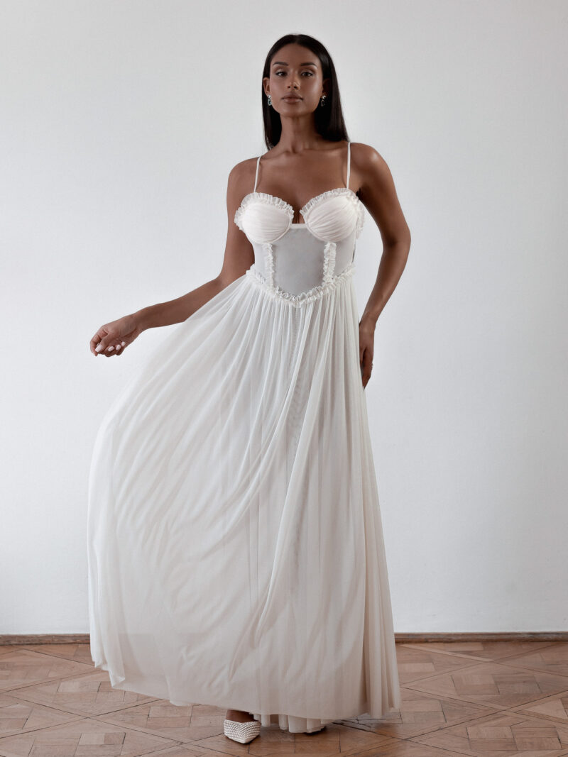 Bella Dress Maxi - ivory white