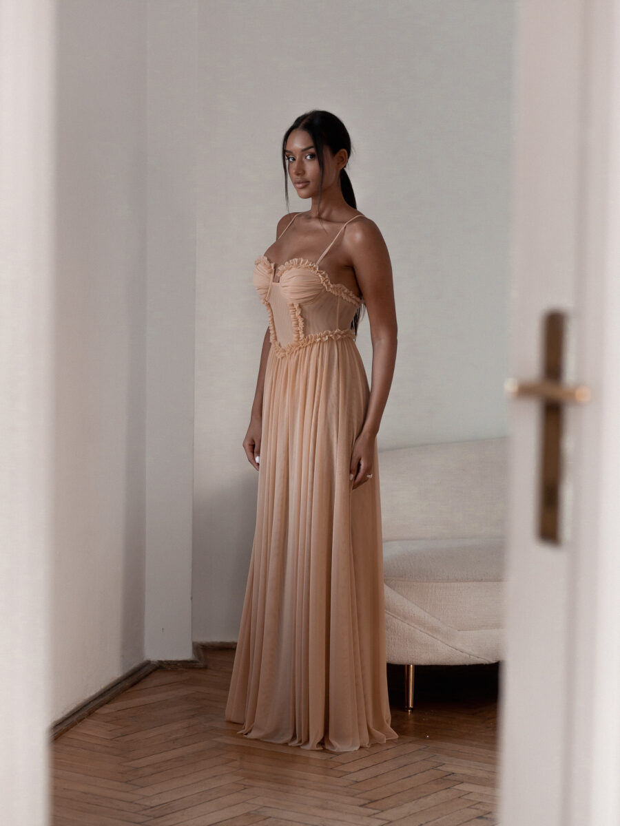 Bella Dress Maxi - dark beige - Image 6