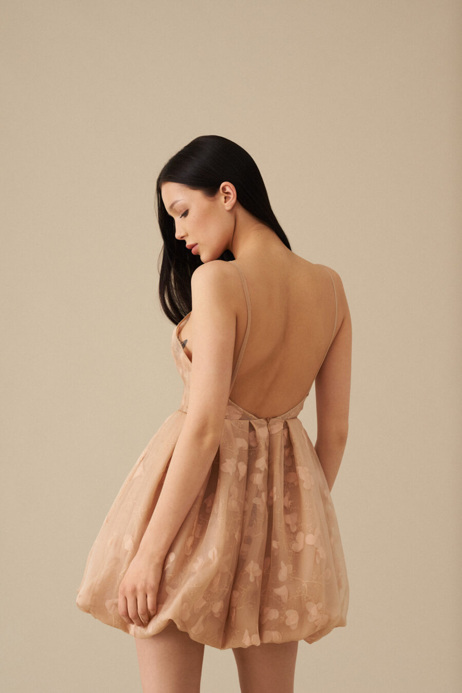 Bubble flowers silk dress - Image 2