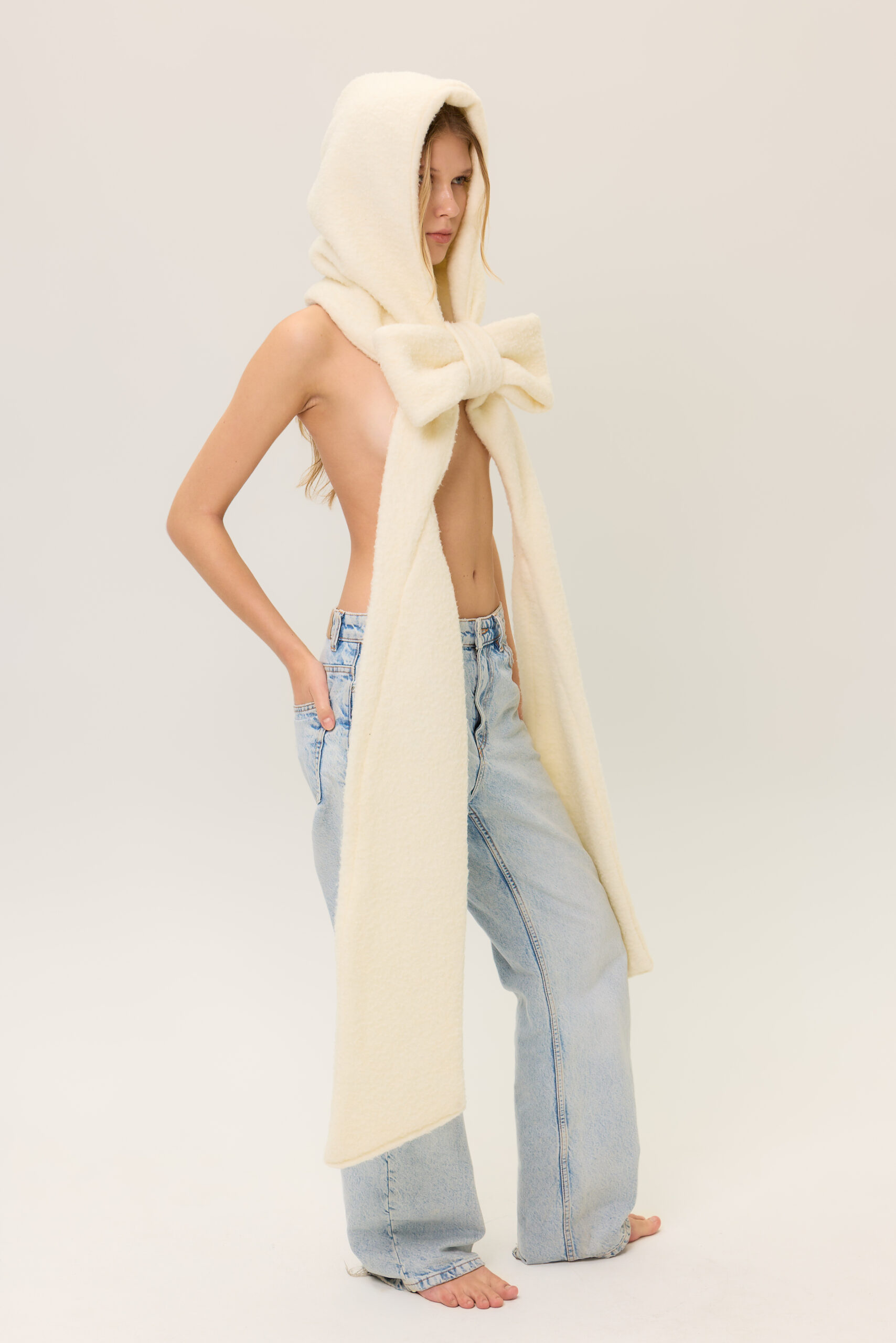 Bow wool hood scarf - Image 5